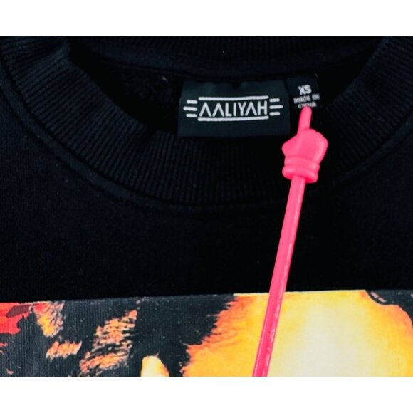 Aaliyah Unlimited Power Sweatshirt XS Black Graphic Hoodie - Picture 3 of 5